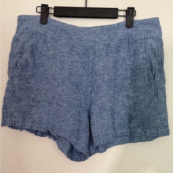Gap Women's Chambray Linen Blend Midrise Shorts with Pockets, Extra Large XL - Picture 2 of 8